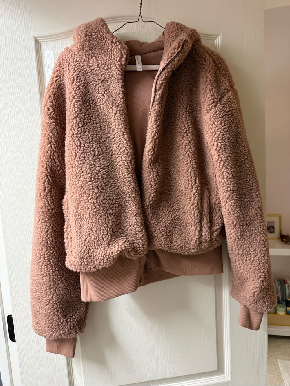 Fabletics Dusty Rose Teddy Sherpa Jacket
